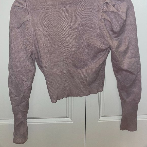 Kayla's Armoire Lavender Cropped V-Neck Cardigan w/ White Buttons NWT Size S - Picture 5 of 7